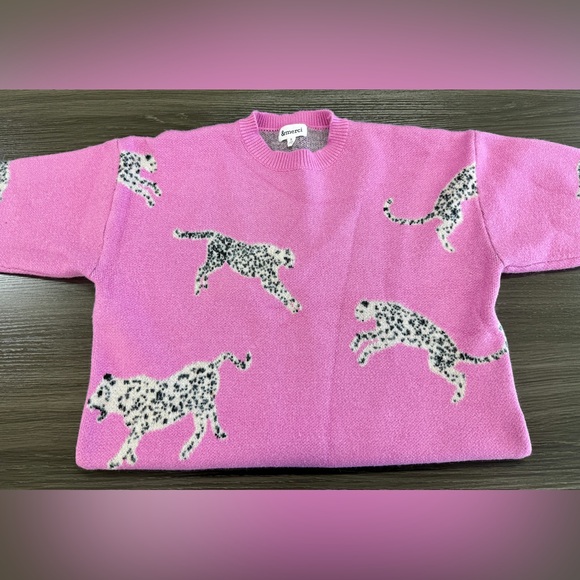 &merci Sweaters - Kenzo Pink Leopard Print Sweater
